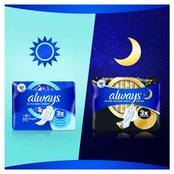 Always Ultra Day & Night (3-as méret) Szárnyas Egészségügyi Betét, 7 Db termékhez kapcsolódó kép