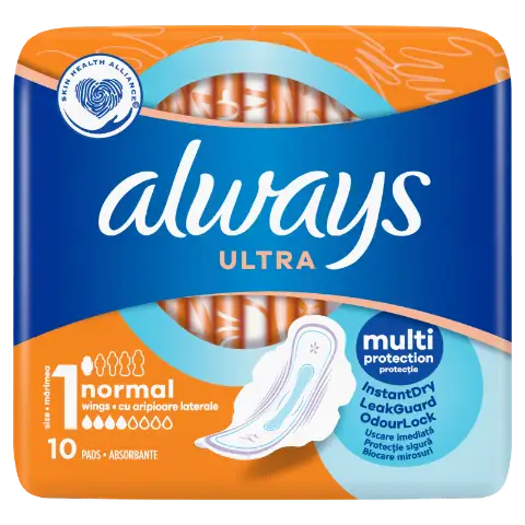 Always Ultra Normal (1-es méret) Szárnyas Egészségügyi Betét, 10 Db termékhez kapcsolódó kép