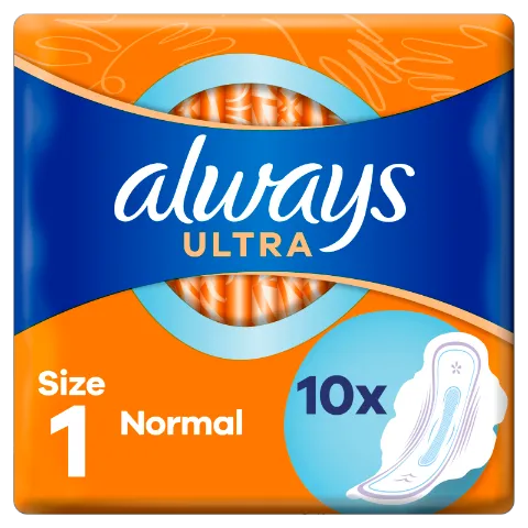 Always Ultra Normal (1-es méret) Szárnyas Egészségügyi Betét, 10 Db termékhez kapcsolódó kép