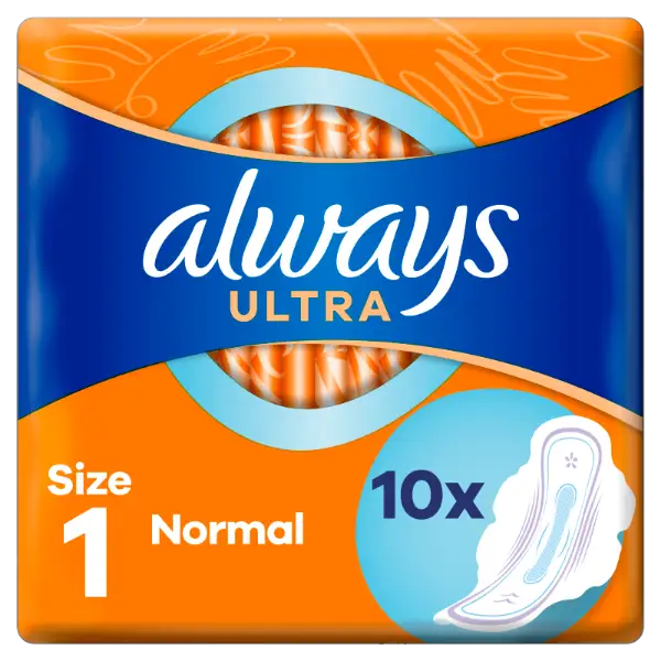 Always Ultra Normal (1-es méret) Szárnyas Egészségügyi Betét, 10 Db termékhez kapcsolódó kép