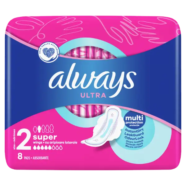 Always Ultra Super (2-es méret) Szárnyas Egészségügyi Betét, 8 Db termékhez kapcsolódó kép