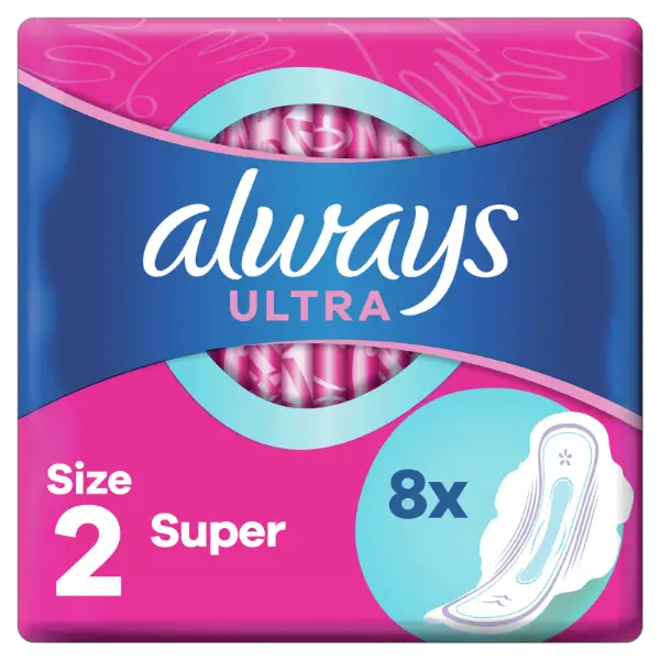 Always Ultra Super (2-es méret) Szárnyas Egészségügyi Betét, 8 Db termékhez kapcsolódó kép