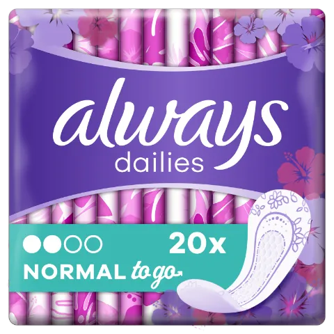 Always Dailies Normal To Go  Tisztasági Betét, 20 db termékhez kapcsolódó kép