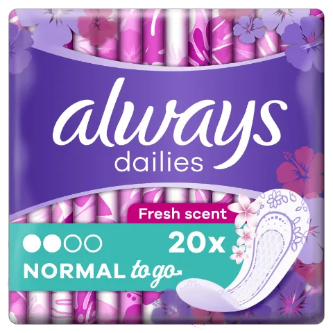 Always Dailies Normal To Go Fresh Tisztasági Betét, 20 db termékhez kapcsolódó kép