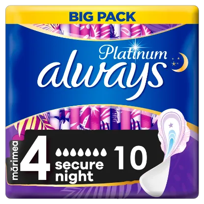 Always Platinum Secure Night (4-Es Méret) Szárnyas Egészségügyi Betét, 10 db termékhez kapcsolódó kép