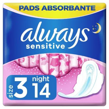 Always Ultra Sensitive Night (3-as Méret) Egészségügyi Betét, 14 db termékhez kapcsolódó kép