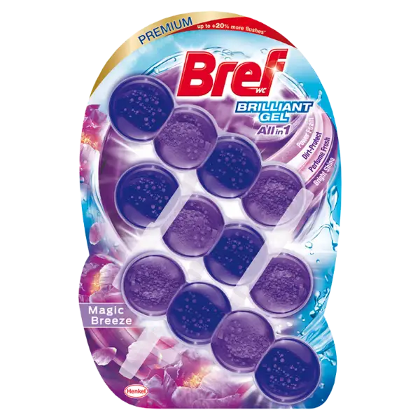 Bref Brilliant Gel Magic Breeze WC frissítő 3 x 42 g termékhez kapcsolódó kép