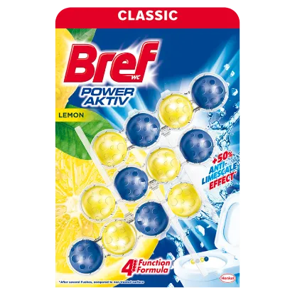 Bref Power Aktiv Lemon WC frissítő 3 x 50 g termékhez kapcsolódó kép
