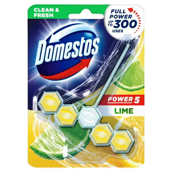 DOMESTOS Power5 WC frissítő blokk Lime 55 g termékhez kapcsolódó kép