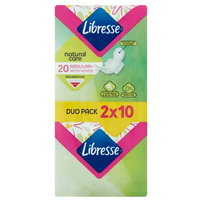 Libresse Regular+ Natural Care szárnyas egészségügyi betét 20 db termékhez kapcsolódó kép