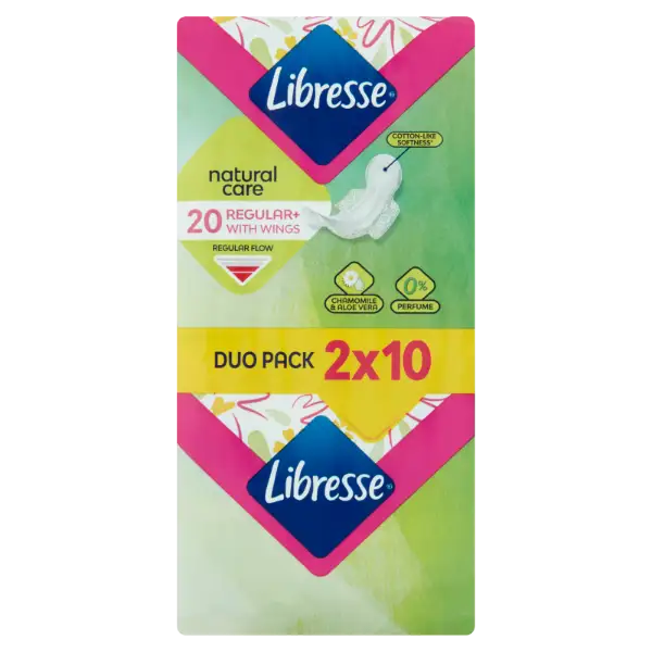 Libresse Regular+ Natural Care szárnyas egészségügyi betét 20 db termékhez kapcsolódó kép