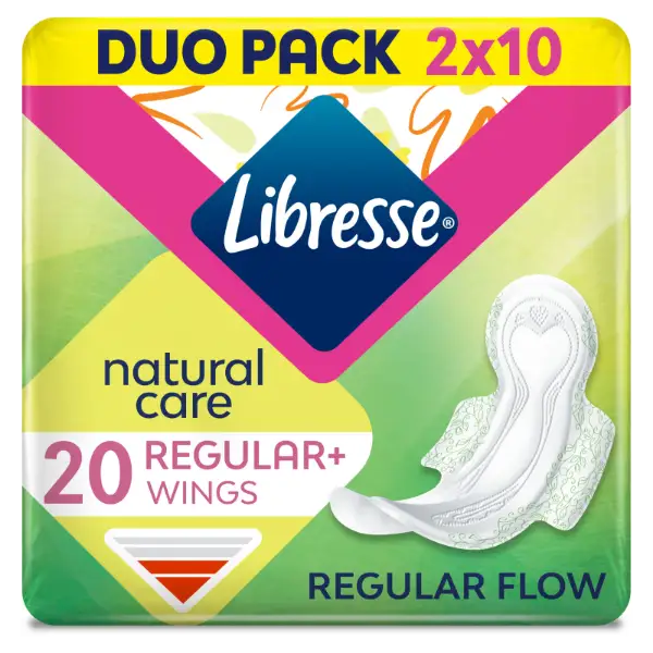 Libresse Regular+ Natural Care szárnyas egészségügyi betét 20 db termékhez kapcsolódó kép