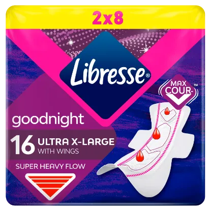 Libresse Ultra+ X-Large Goodnight egészségügyi betét, éjszakai használatra 16 db termékhez kapcsolódó kép