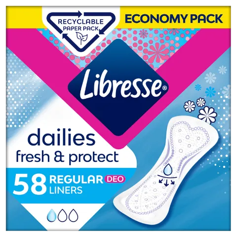 Libresse  Dailies V-Protection & Freshness Regular Deo illatosított tisztasági betét 58 db termékhez kapcsolódó kép