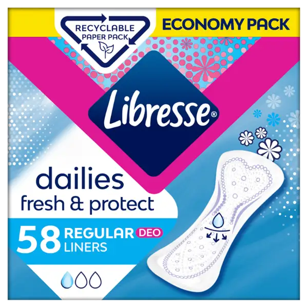 Libresse  Dailies V-Protection & Freshness Regular Deo illatosított tisztasági betét 58 db termékhez kapcsolódó kép