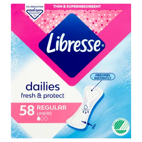 Libresse Dailies V-Protection & Freshness Regular tisztasági betét 58 db termékhez kapcsolódó kép