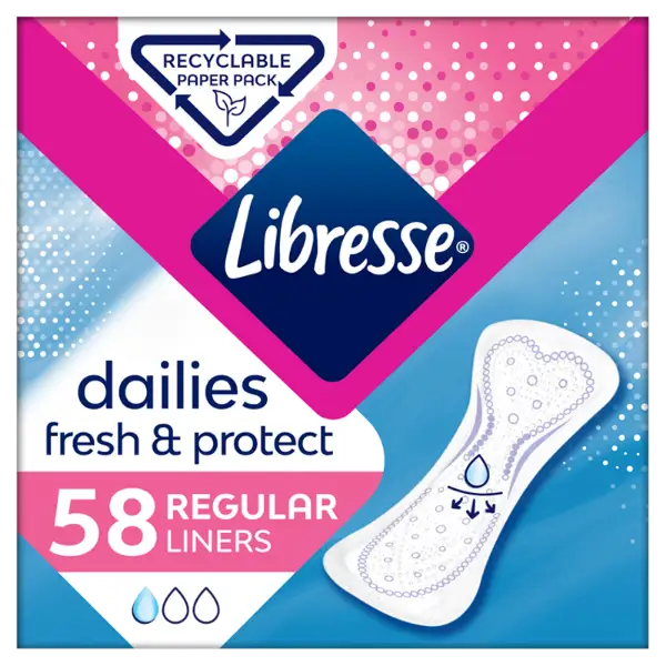 Libresse Dailies V-Protection & Freshness Regular tisztasági betét 58 db termékhez kapcsolódó kép