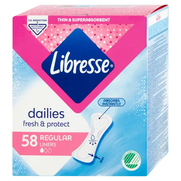 Libresse Dailies V-Protection & Freshness Regular tisztasági betét 58 db termékhez kapcsolódó kép