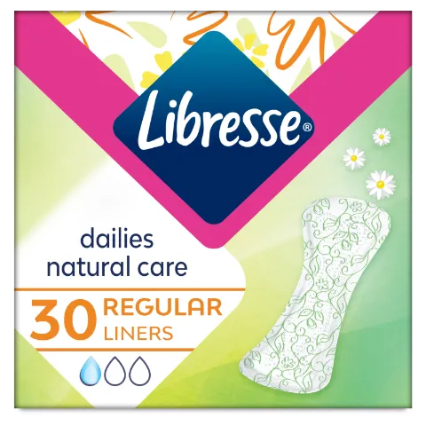 Libresse Dailies Natural Care Regular tisztasági betét, aloe vera és kamilla kivonattal 30 db termékhez kapcsolódó kép