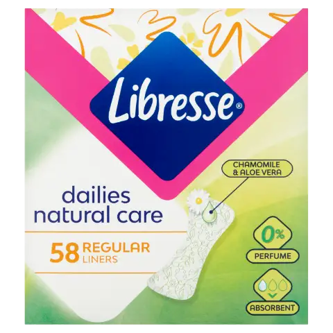 Libresse Dailies Natural Care Regular tisztasági betét aloe vera és kamilla kivonattal 58 db termékhez kapcsolódó kép