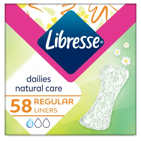 Libresse Dailies Natural Care Regular tisztasági betét aloe vera és kamilla kivonattal 58 db termékhez kapcsolódó kép