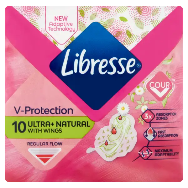 Libresse Ultra+ Natural egészségügyi betét aloe vera kivonattal 10 db termékhez kapcsolódó kép