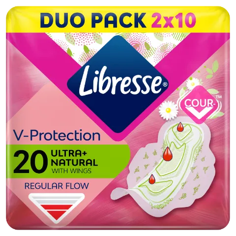 Libresse Ultra+ Natural V-Protection egészségügyi betét aloe vera kivonattal 20 db termékhez kapcsolódó kép