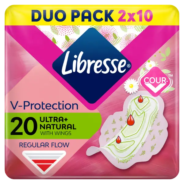 Libresse Ultra+ Natural V-Protection egészségügyi betét aloe vera kivonattal 20 db termékhez kapcsolódó kép