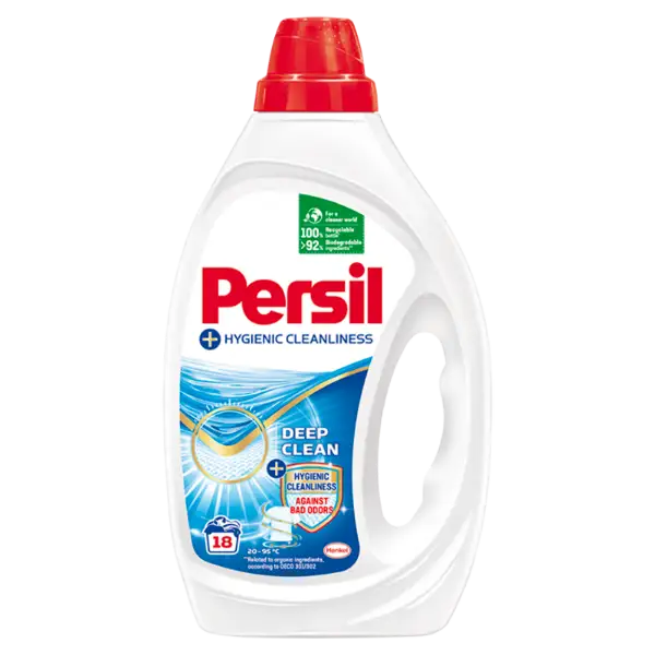 Persil Hygienic Cleanliness mosószer fehér és világos ruhákhoz 18 mosás 900 ml termékhez kapcsolódó kép