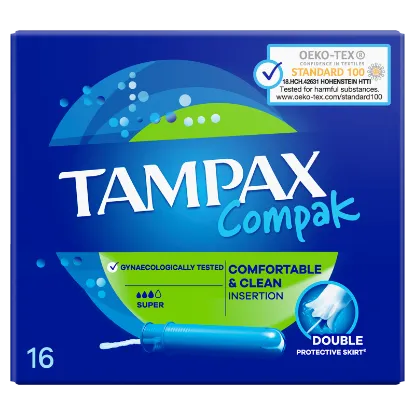 Tampax Compak Super Applikátoros Tampon, 16 db termékhez kapcsolódó kép