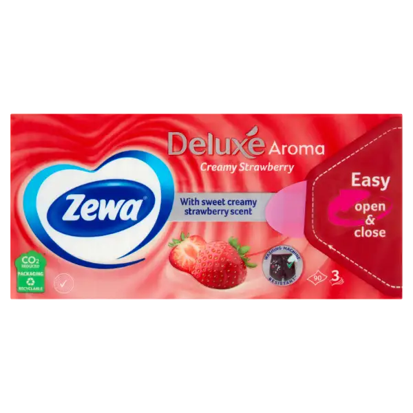 Zewa delux papírzsebkendő strawberry 3 rétegű 90 db termékhez kapcsolódó kép