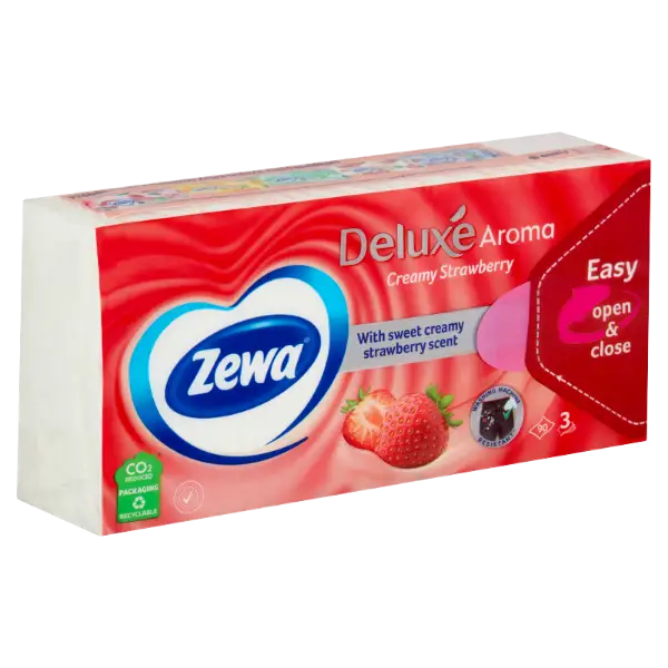 Zewa delux papírzsebkendő strawberry 3 rétegű 90 db termékhez kapcsolódó kép