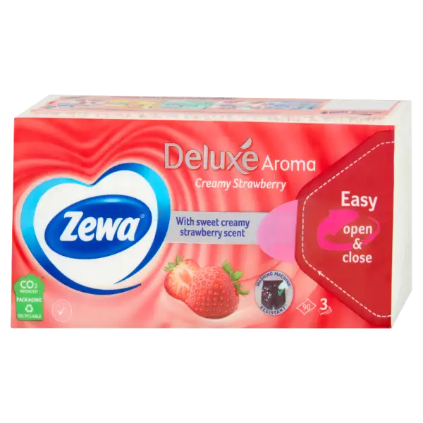 Zewa delux papírzsebkendő strawberry 3 rétegű 90 db termékhez kapcsolódó kép