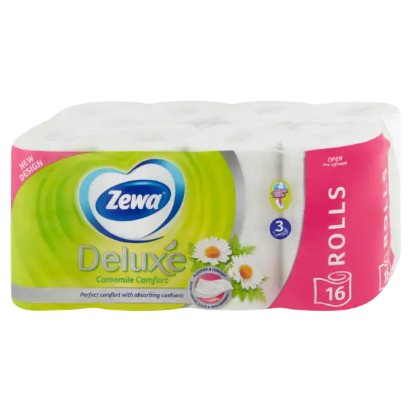 Zewa Deluxe Camomile Comfort toalettpapír 3 rétegű 16 tekercs termékhez kapcsolódó kép