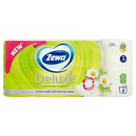 Zewa Deluxe Camomile Comfort toalettpapír 3 rétegű 8 tekercs termékhez kapcsolódó kép