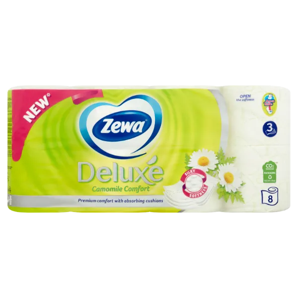 Zewa Deluxe Camomile Comfort toalettpapír 3 rétegű 8 tekercs termékhez kapcsolódó kép