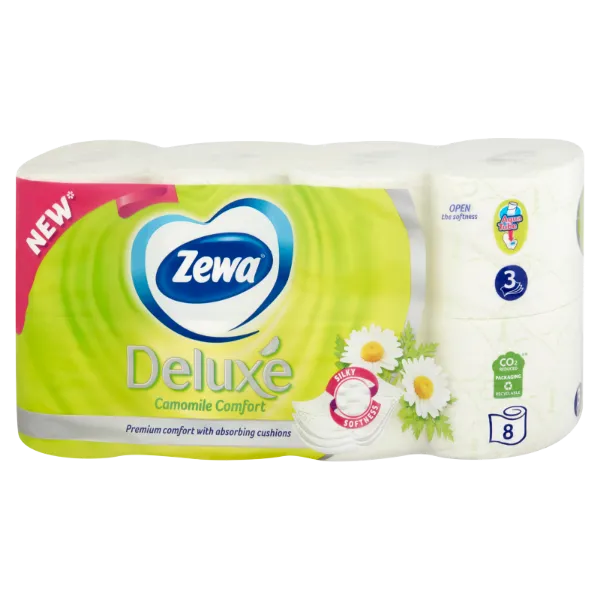 Zewa Deluxe Camomile Comfort toalettpapír 3 rétegű 8 tekercs termékhez kapcsolódó kép