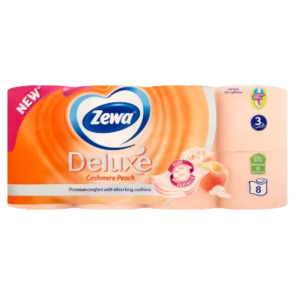Zewa Deluxe Cashmere Peach toalettpapír 3 rétegű 8 tekercs termékhez kapcsolódó kép