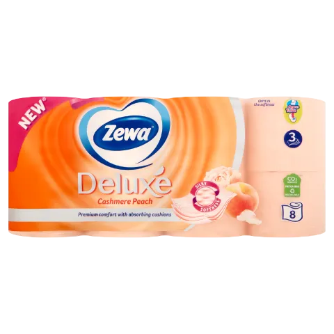 Zewa Deluxe Cashmere Peach toalettpapír 3 rétegű 8 tekercs termékhez kapcsolódó kép