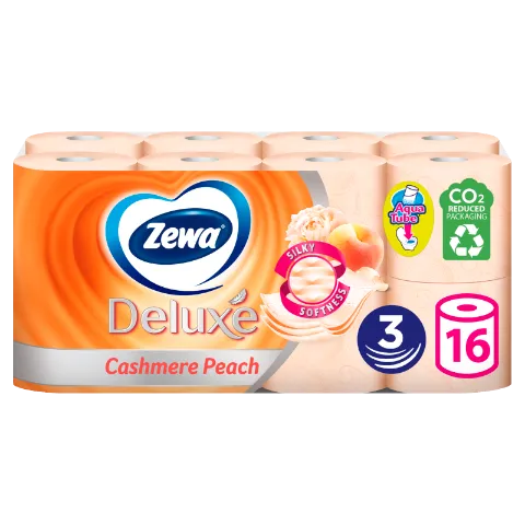 Zewa Deluxe Cashmere Peach toalettpapír 3 rétegű 16 tekercs termékhez kapcsolódó kép