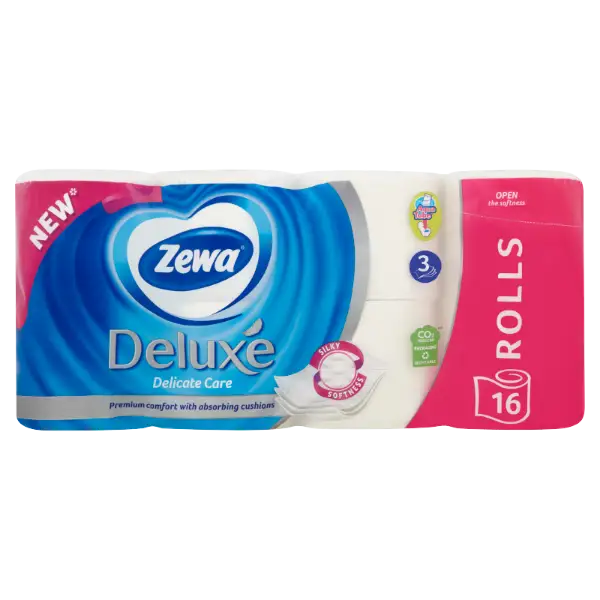 Zewa Deluxe Delicate Care toalettpapír 3 rétegű 16 tekercs termékhez kapcsolódó kép