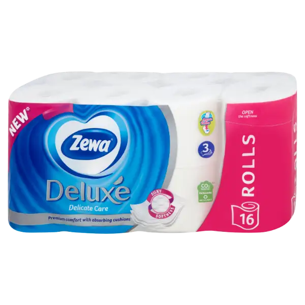 Zewa Deluxe Delicate Care toalettpapír 3 rétegű 16 tekercs termékhez kapcsolódó kép