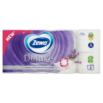 Zewa Deluxe Lavender Dreams toalettpapír 3 rétegű 8 tekercs termékhez kapcsolódó kép