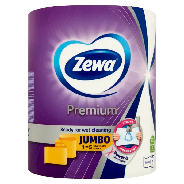 Zewa Premium Jumbo háztartási papírtörlő 3 rétegű 1 tekercs termékhez kapcsolódó kép