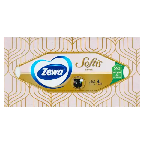 Zewa Softis Style illatmentes dobozos papír zsebkendő 4 rétegű 80 db termékhez kapcsolódó kép