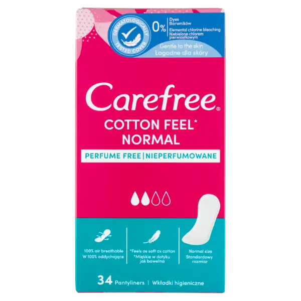 Carefree Cotton Feel Normal illatanyagmentes tisztasági betét 34 db termékhez kapcsolódó kép