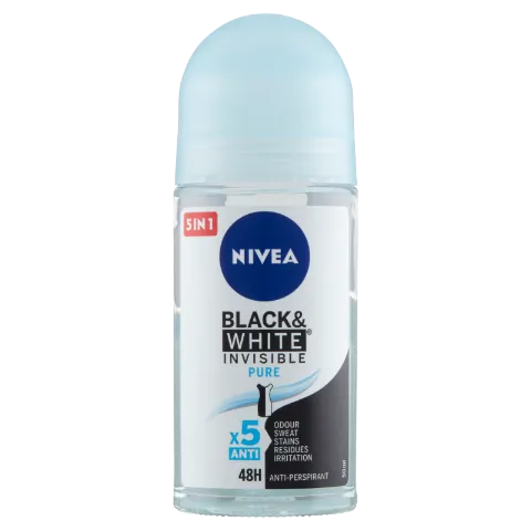 NIVEA Black & White Invisible Pure golyós dezodor 50 ml termékhez kapcsolódó kép
