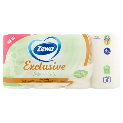 Zewa Exclusive Natural Soft toalettpapír 4 rétegű 8 tekercs termékhez kapcsolódó kép