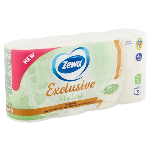 Zewa Exclusive Natural Soft toalettpapír 4 rétegű 8 tekercs termékhez kapcsolódó kép