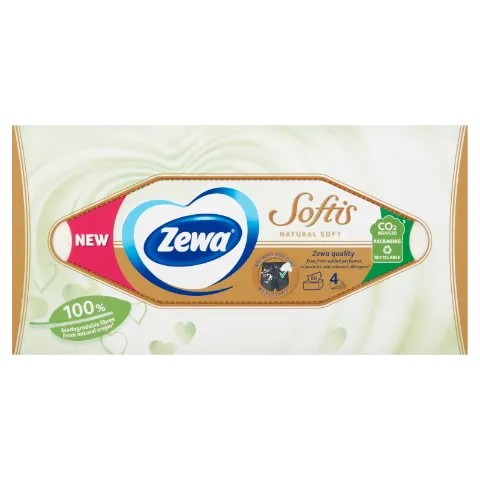 Zewa Softis Natural Soft dobozos papír zsebkendő 4 rétegű 80 db termékhez kapcsolódó kép